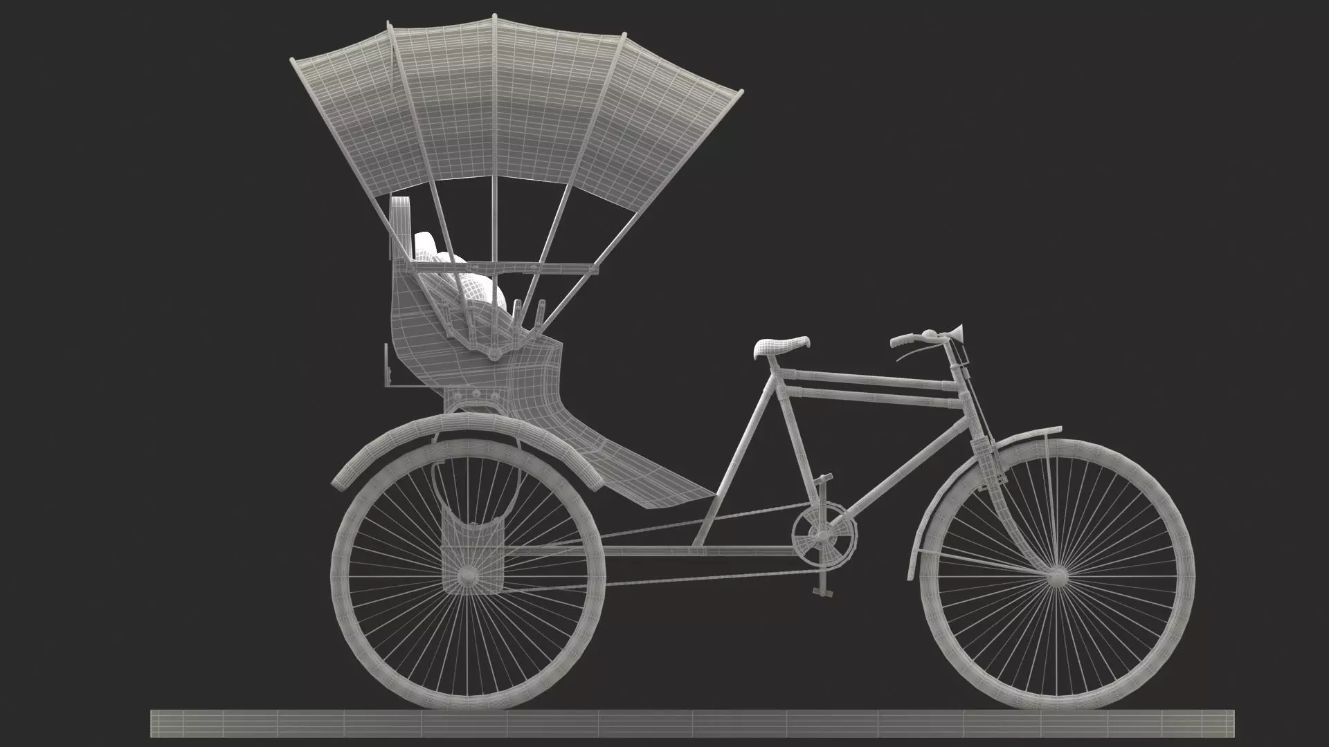 Chinese rickshaw 3D model_6