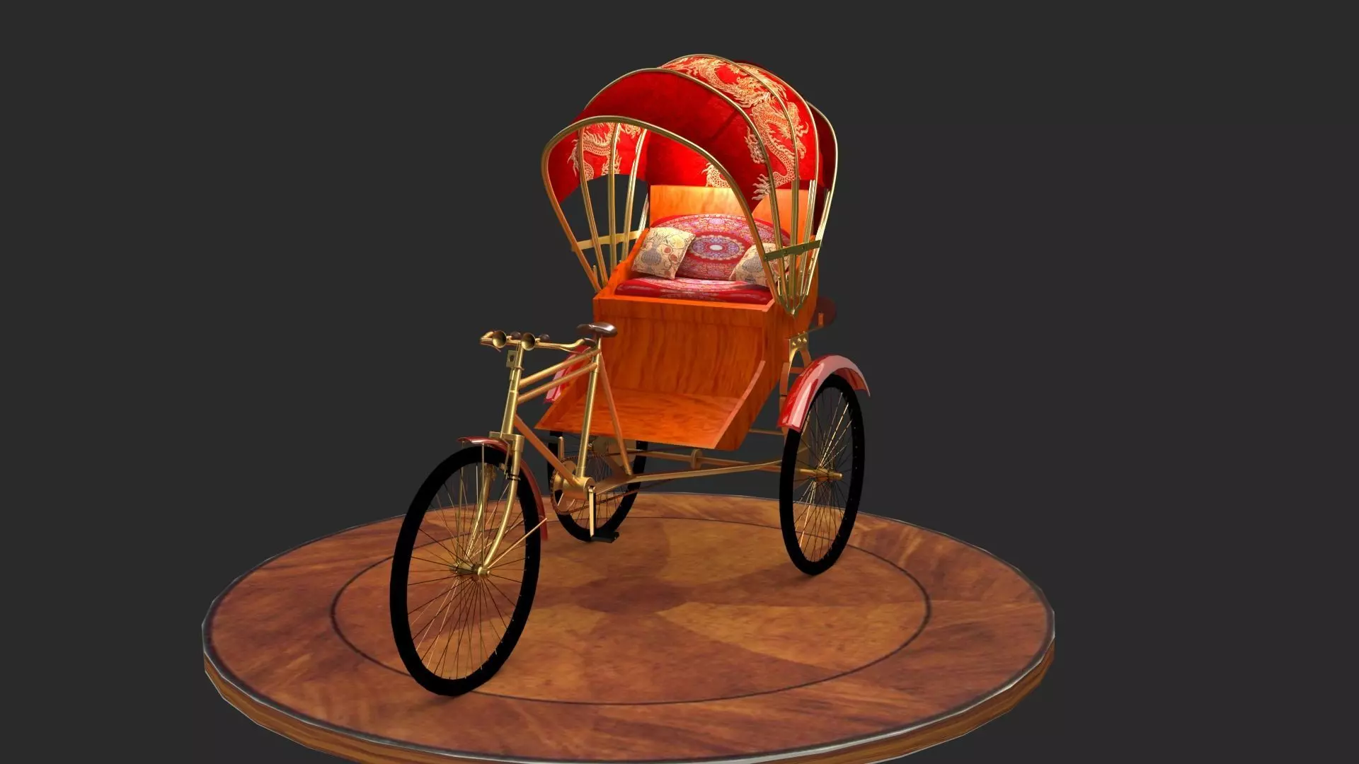 Chinese rickshaw 3D model_0