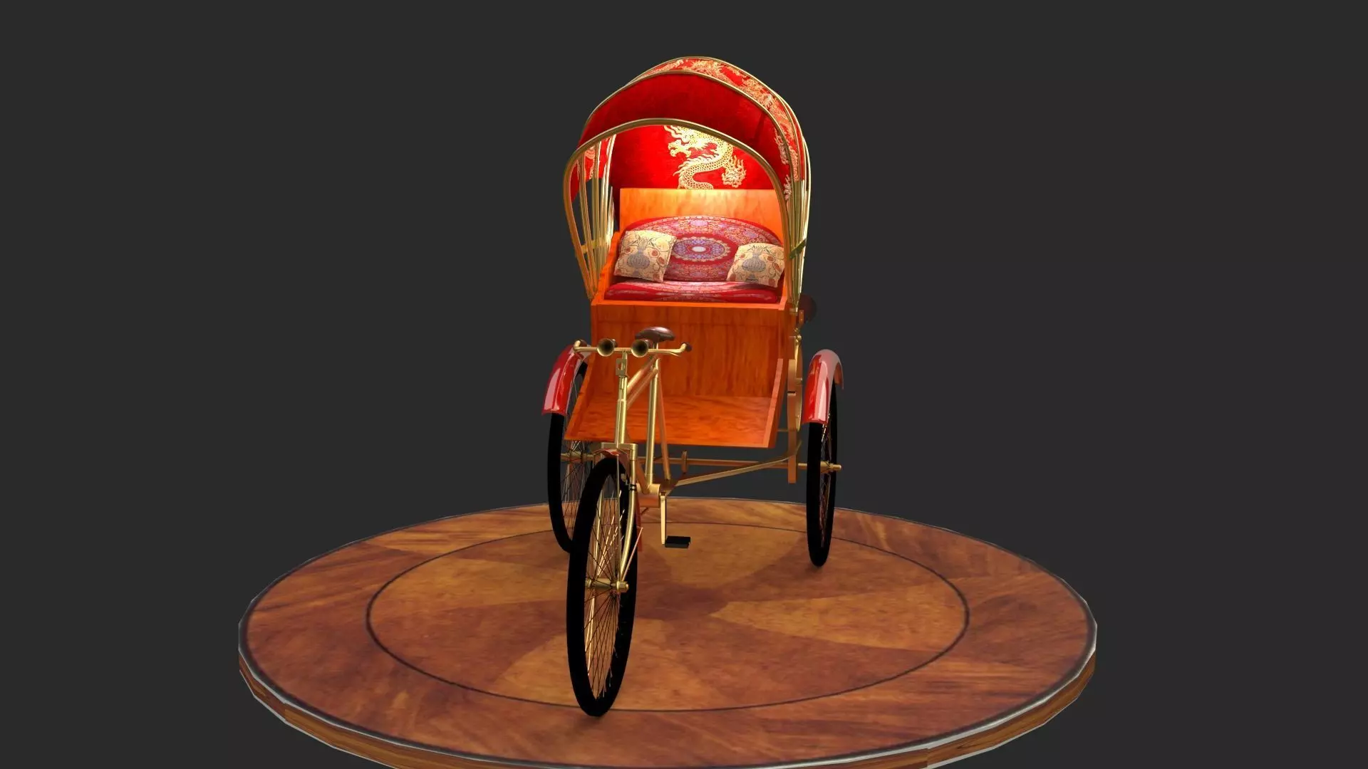 Chinese rickshaw 3D model_5