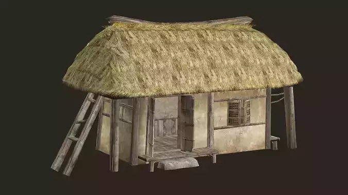 Thatch Hut House 13 For Games and Films 3D Model Low-poly 3D model