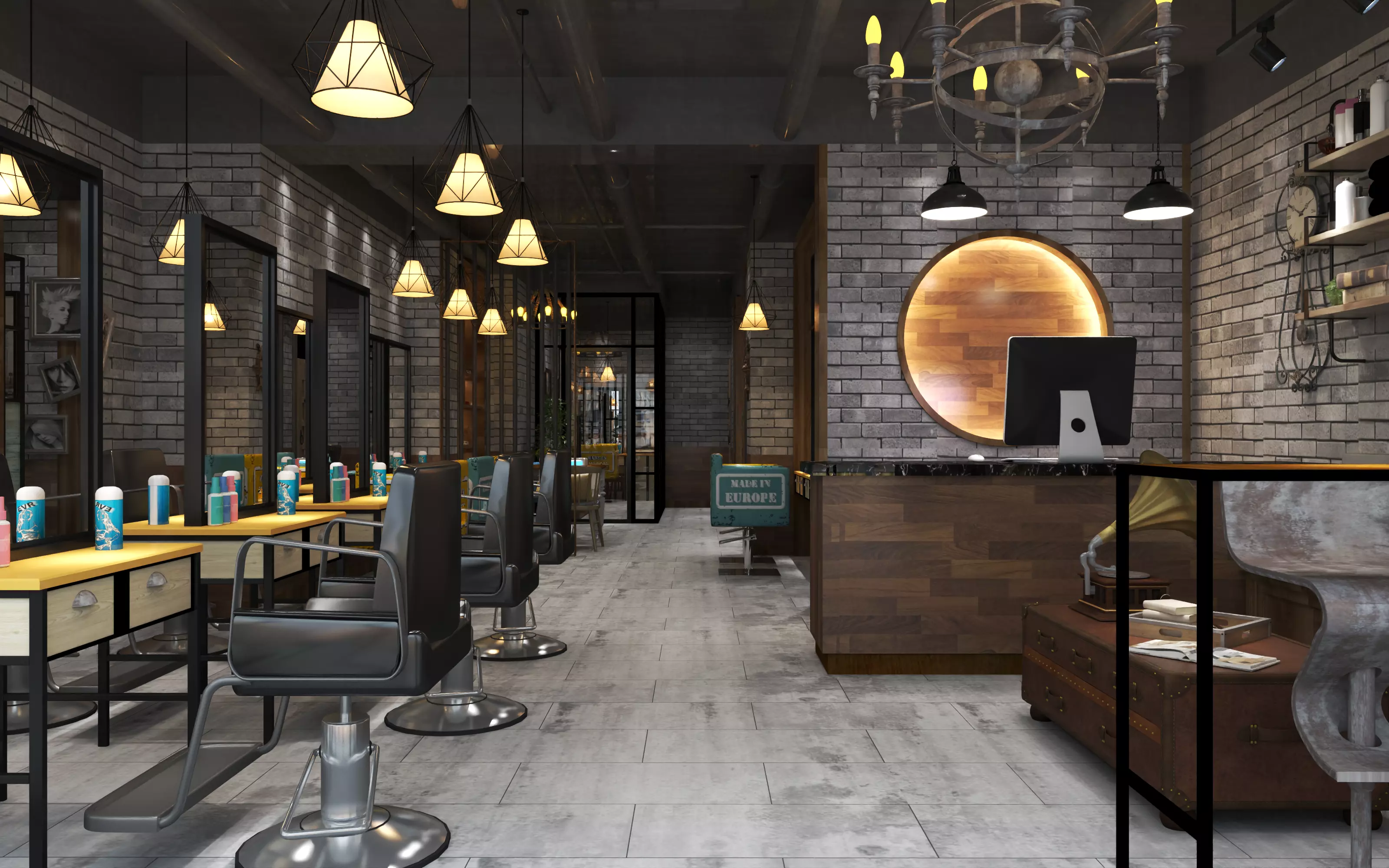 BARBER SHOP Low-poly 3D model