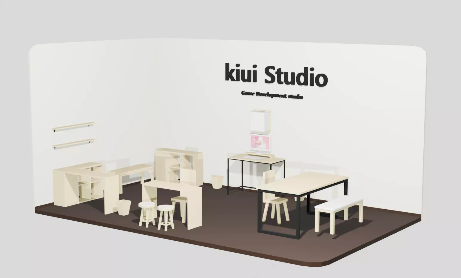 Office furniture - Game assets 21 items Low-poly 3D model_0