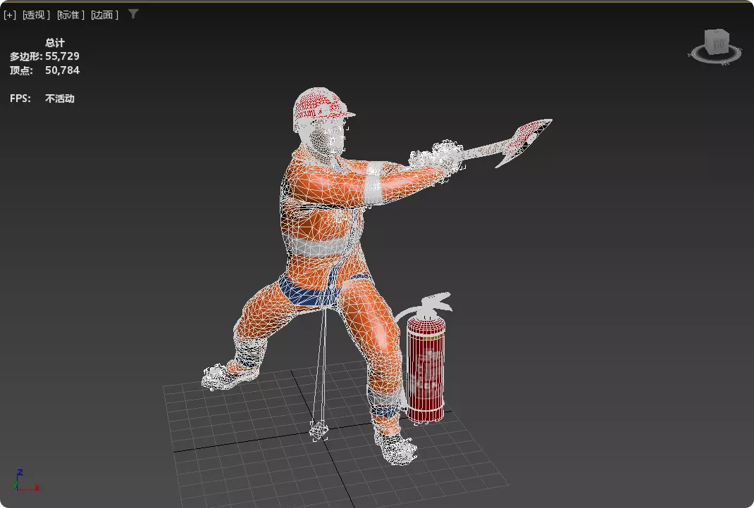 Realistic Firefighter Heroic Fireman Fully Rigged Axe Animations Low-poly 3D model_15