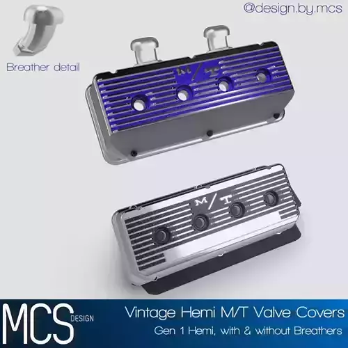 Hemi Gen 1 Vintage MT Valve Covers 3D print model Hemi Gen 1 Vintage MT Valve Covers 3D print model
