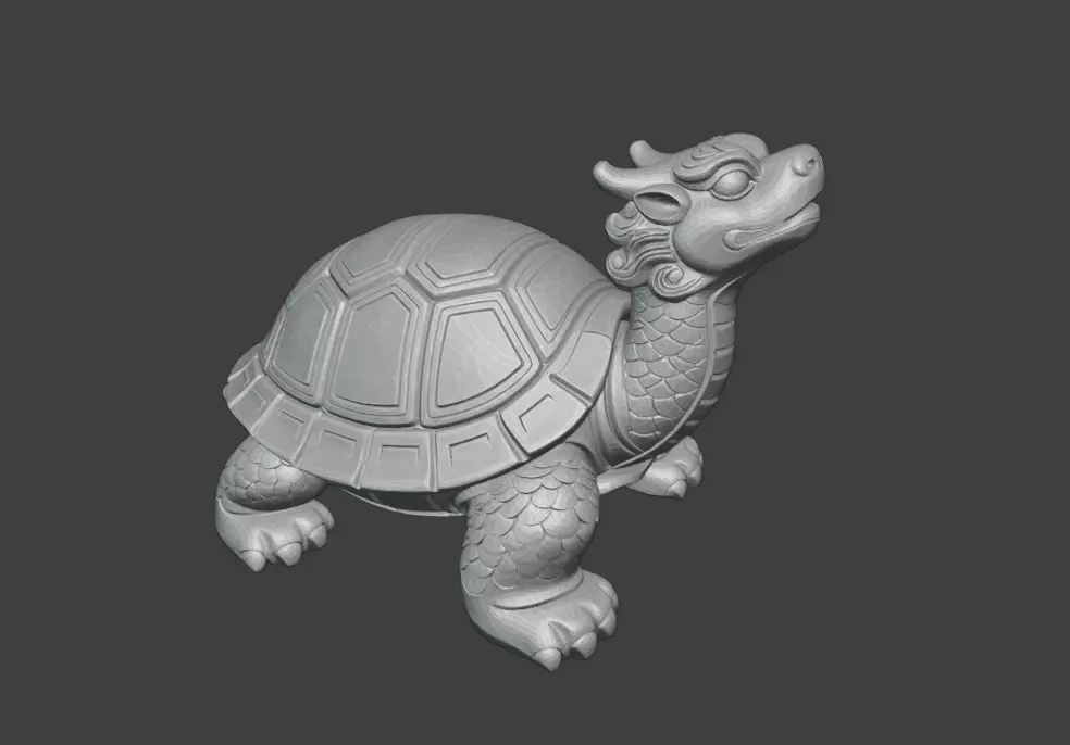 Turtle sculpture 3D print model_3