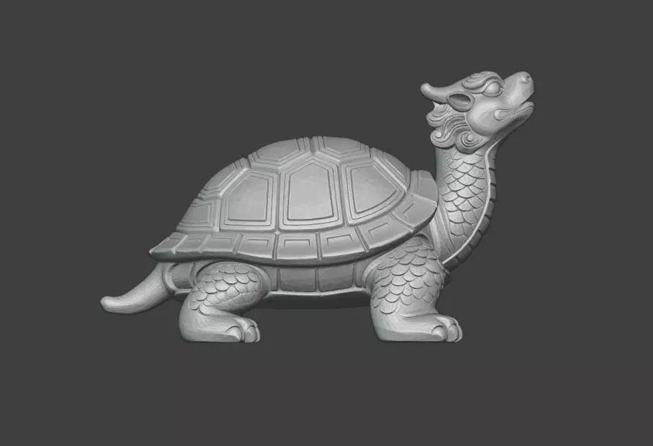 Turtle sculpture 3D print model_4