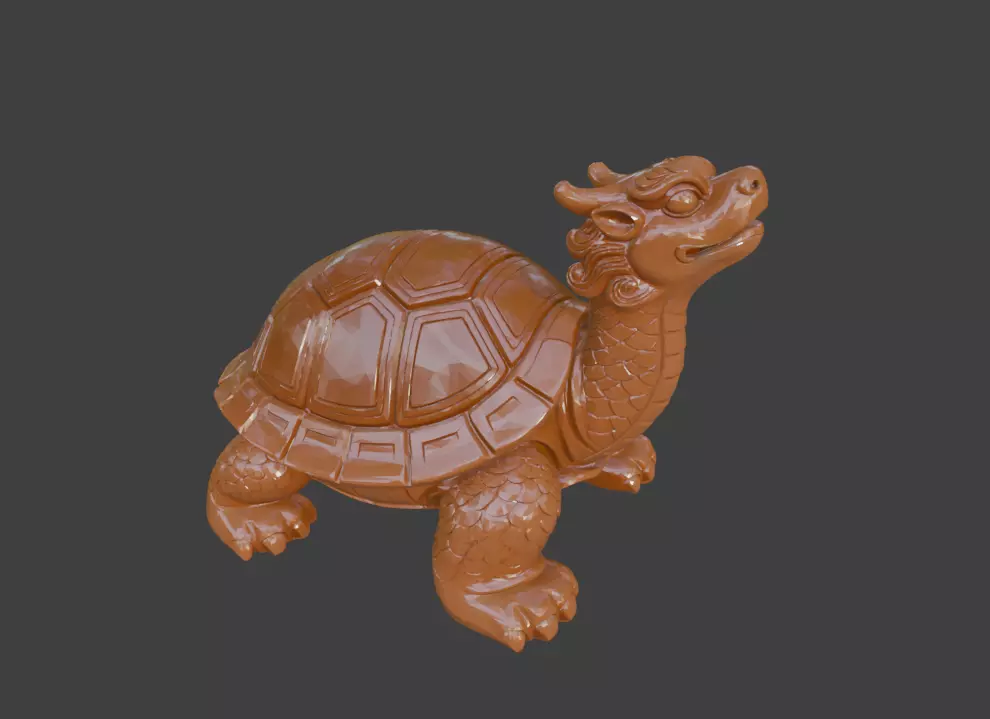 Turtle sculpture 3D print model_0