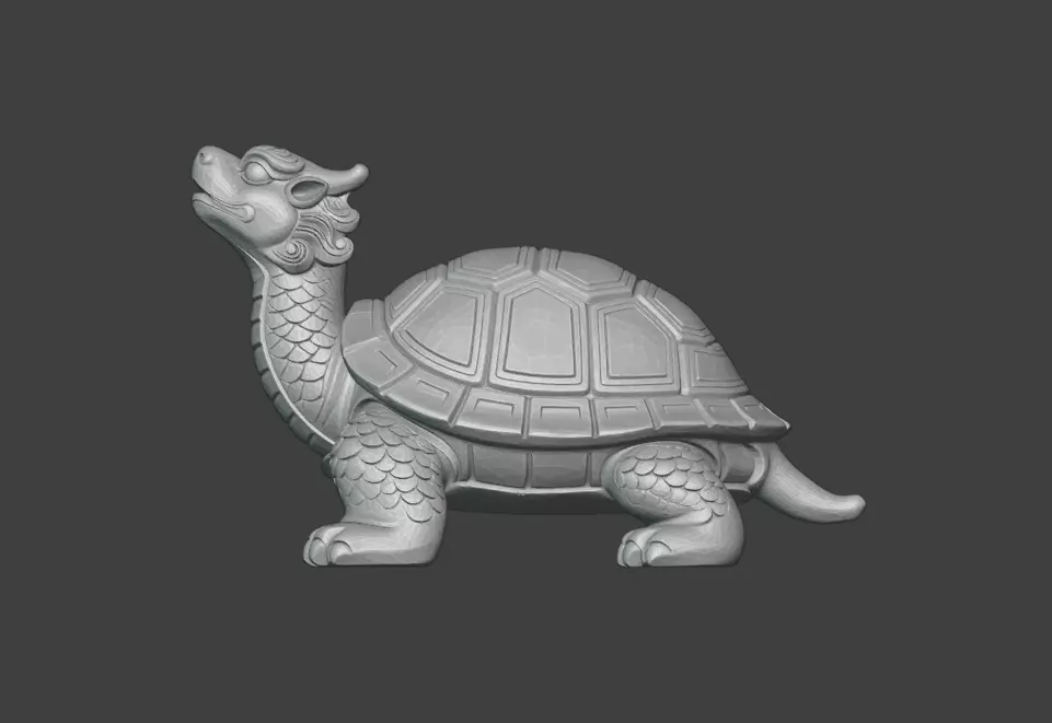 Turtle sculpture 3D print model_2