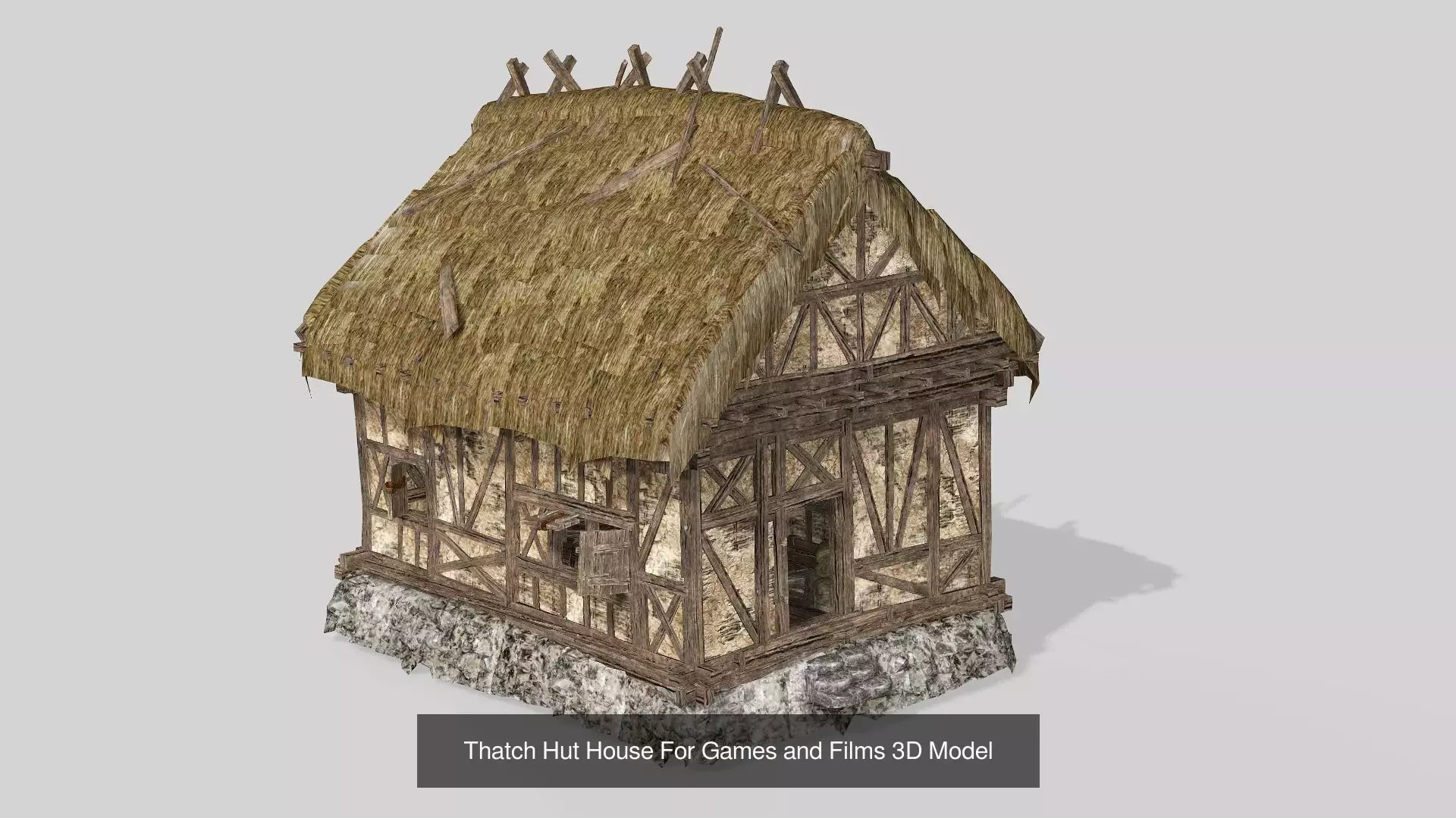 Thatch Hut House Collection For Games and Films 3D Model _3