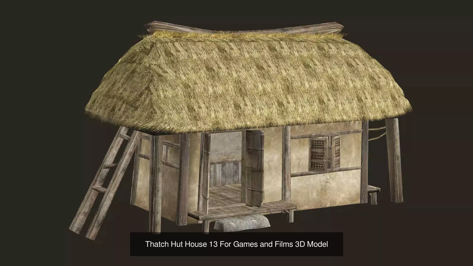 Thatch Hut House Collection For Games and Films 3D Model _14