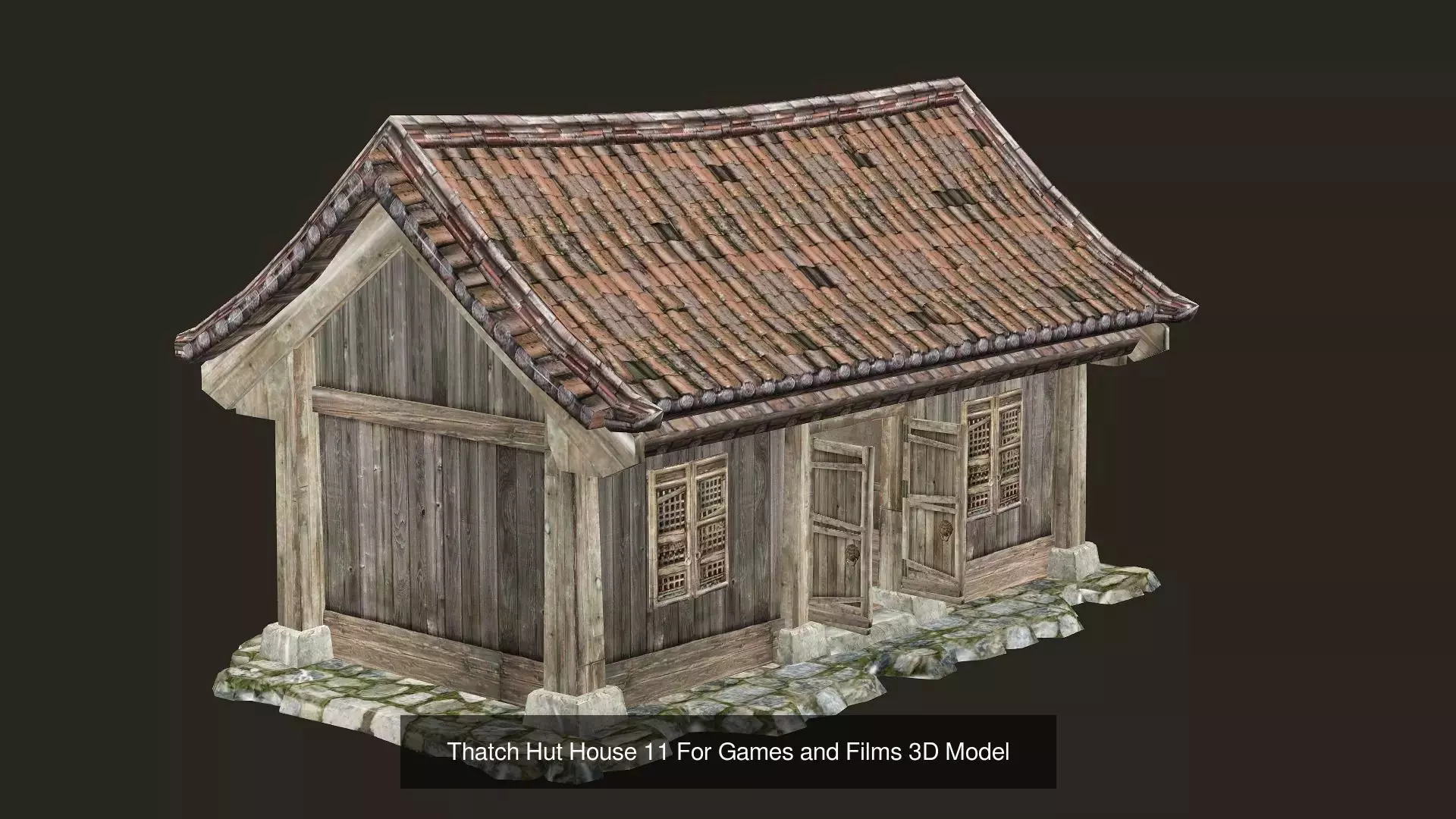 Thatch Hut House Collection For Games and Films 3D Model _12