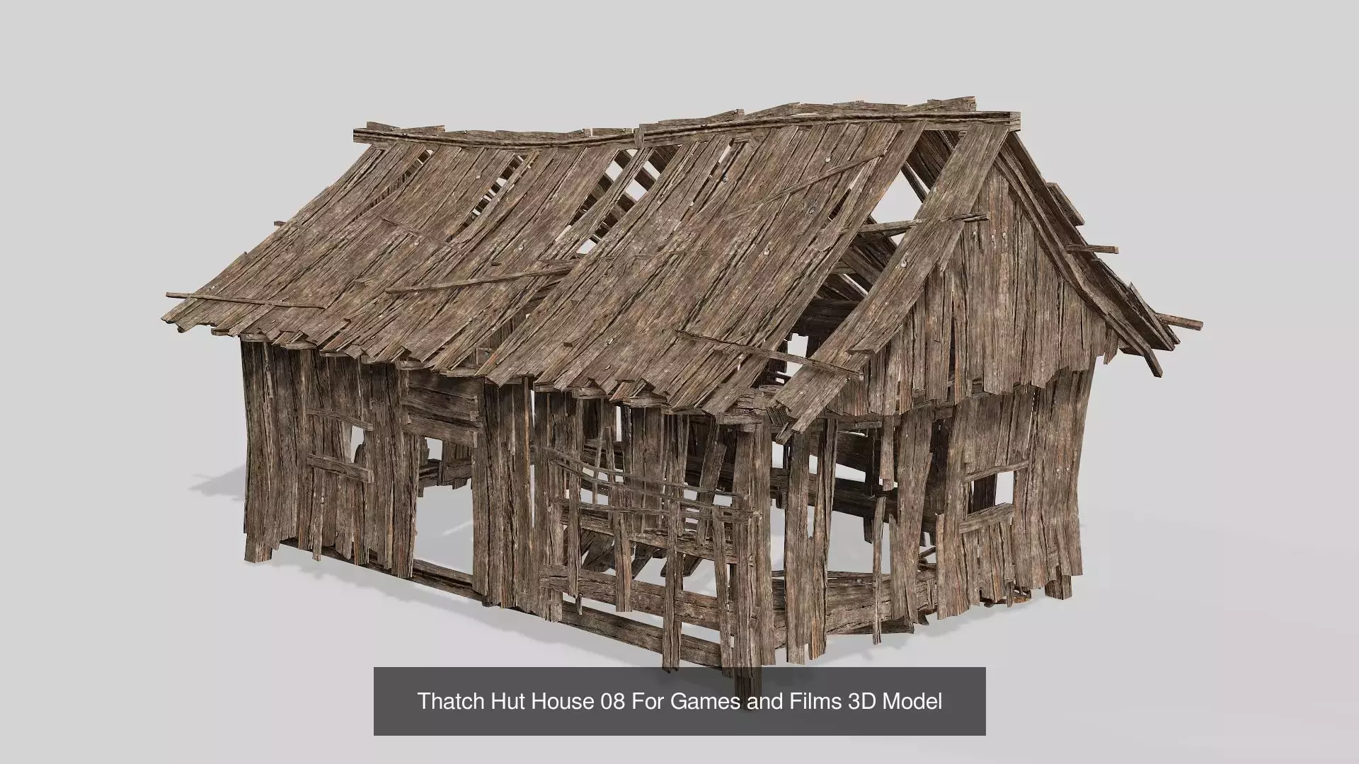 Thatch Hut House Collection For Games and Films 3D Model _9