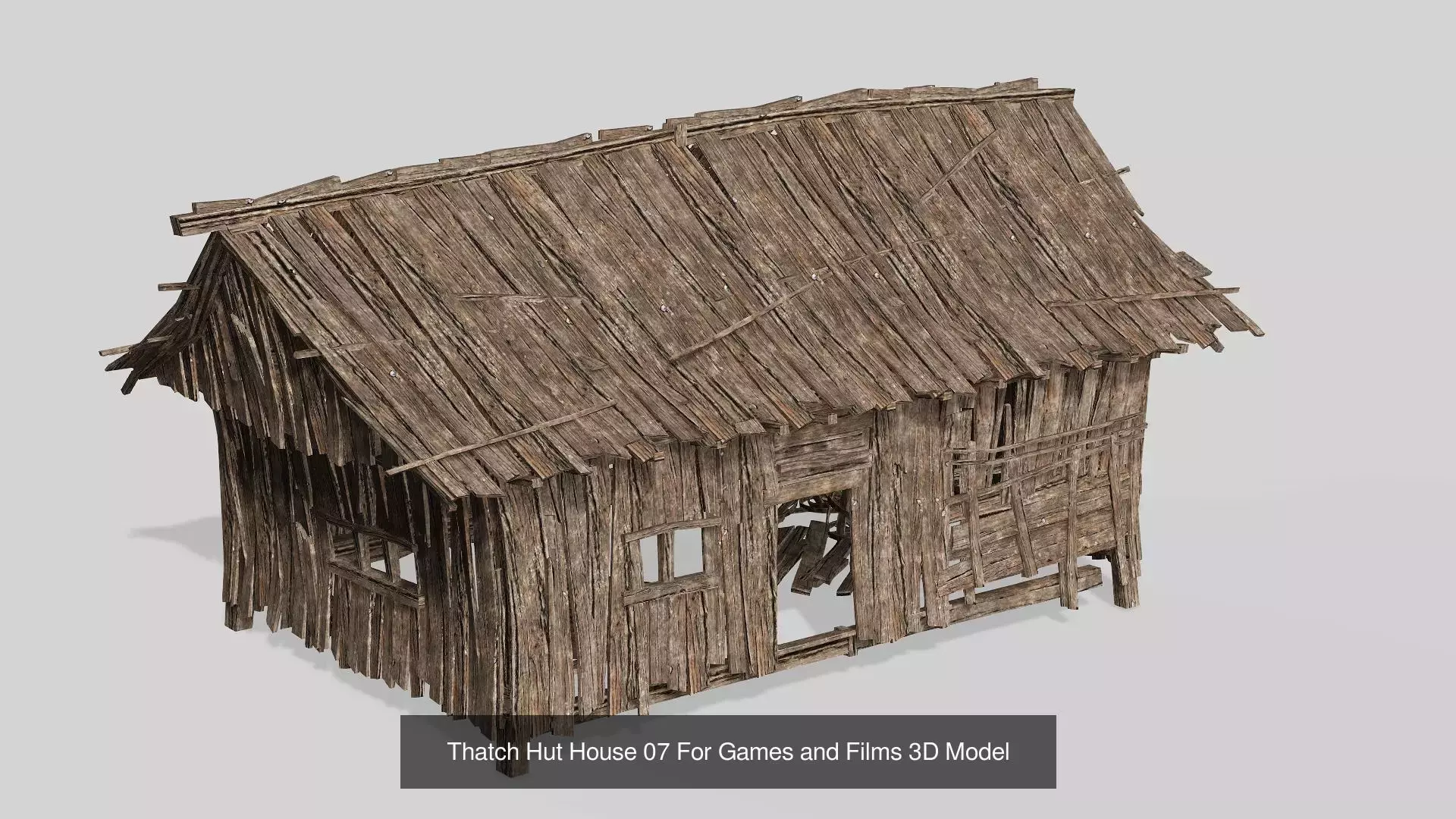 Thatch Hut House Collection For Games and Films 3D Model _8
