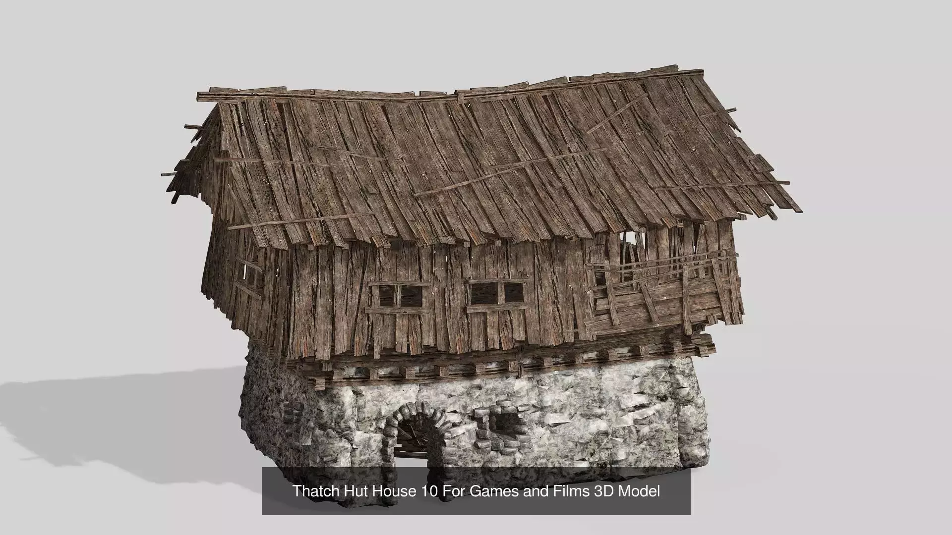 Thatch Hut House Collection For Games and Films 3D Model _11
