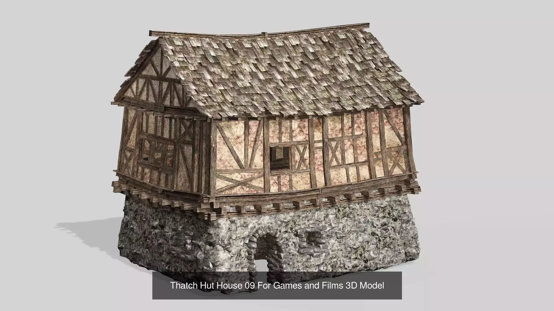 Thatch Hut House Collection For Games and Films 3D Model _10