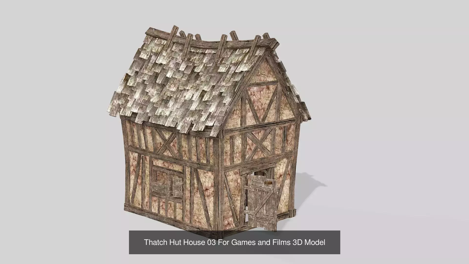 Thatch Hut House Collection For Games and Films 3D Model _2