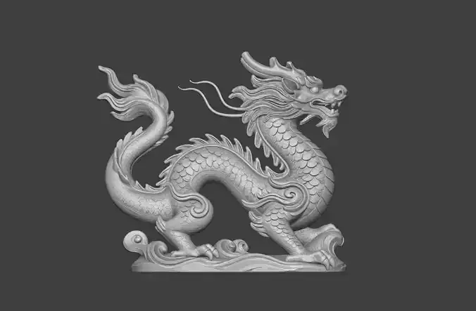 Dragon sculpture  square sculpture stone carving