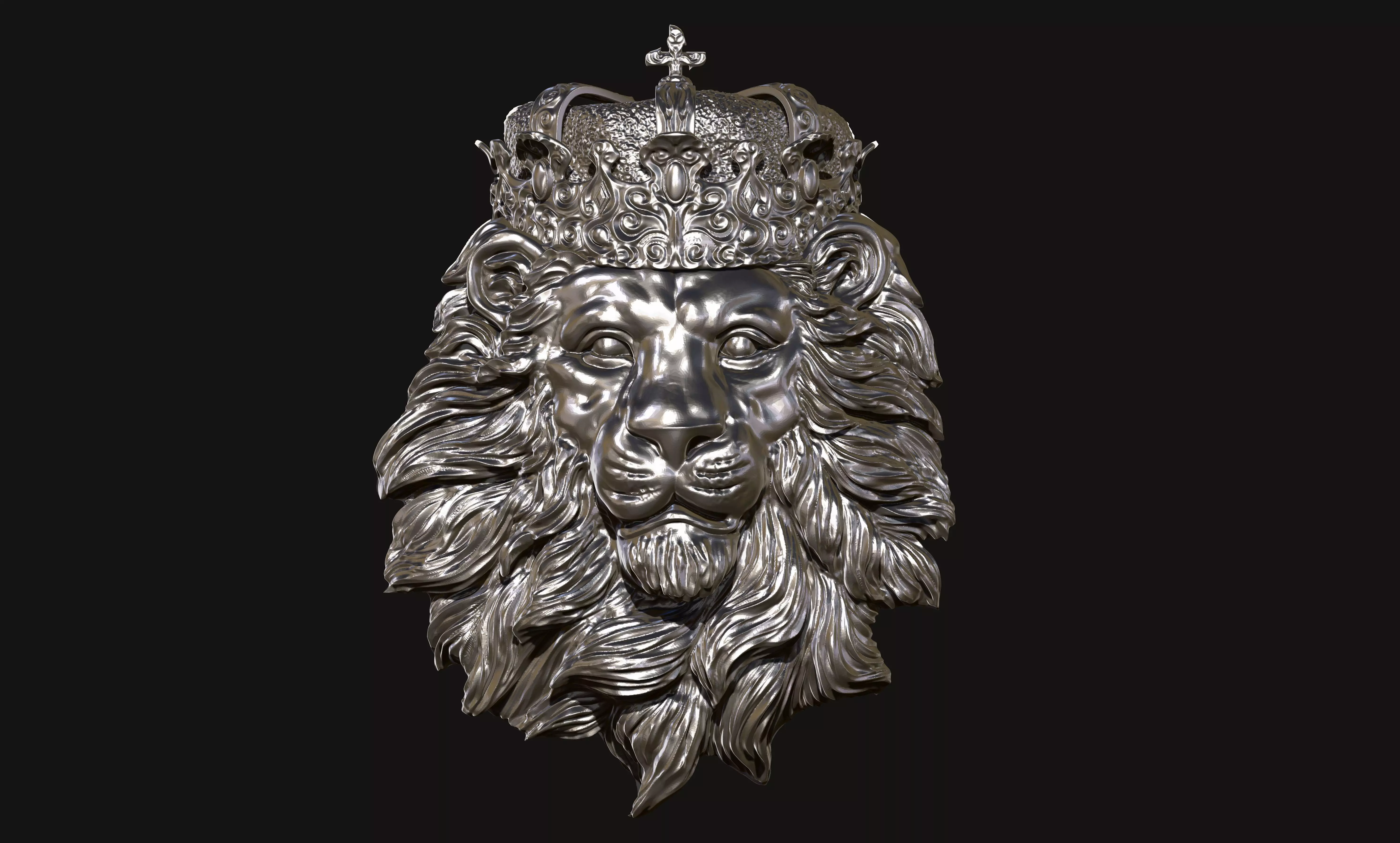 Lion necklace 3D print model_1