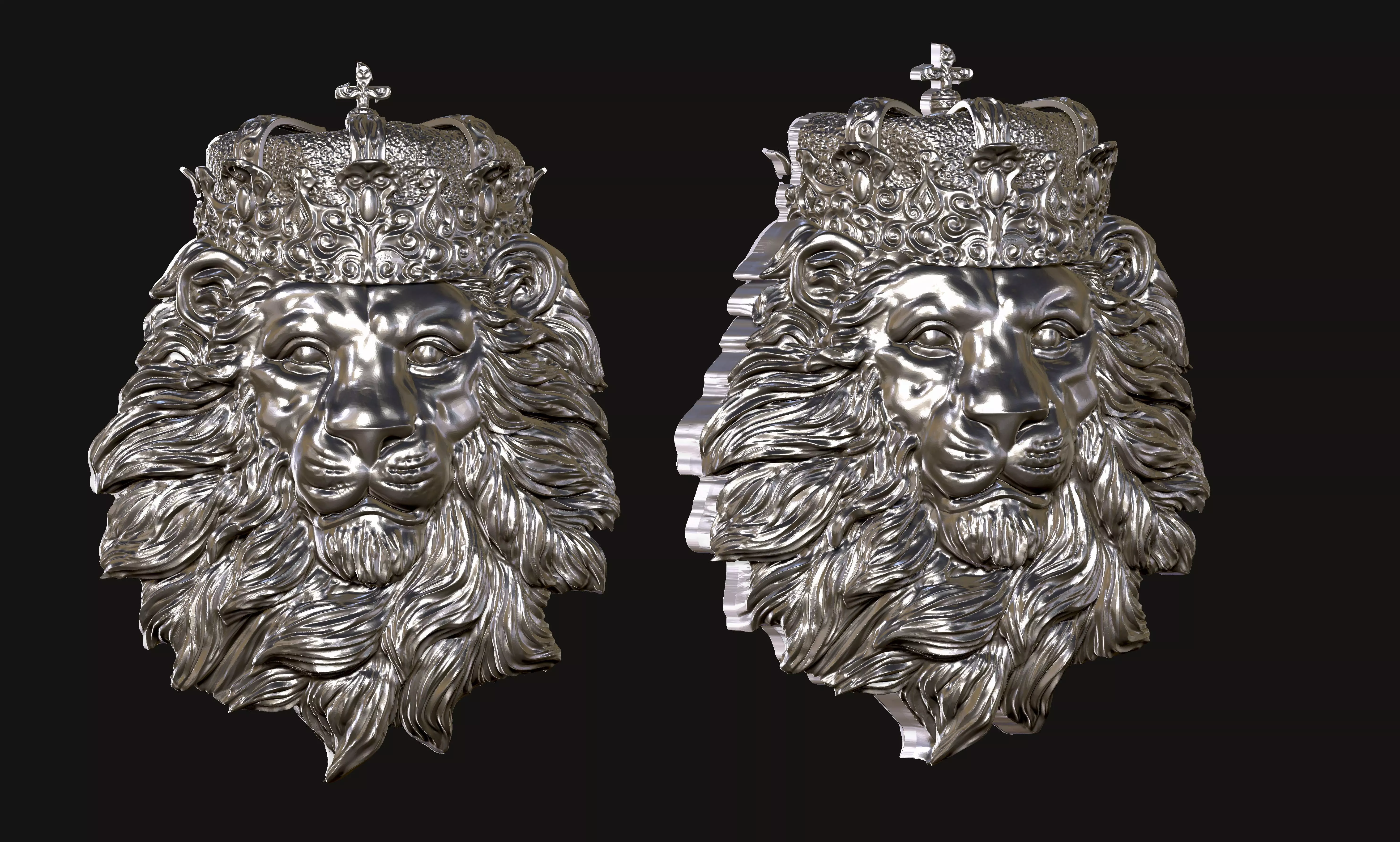Lion necklace 3D print model_0
