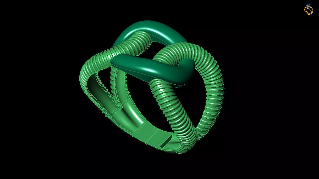  Twist Rope Knot Ring  3D print model_6