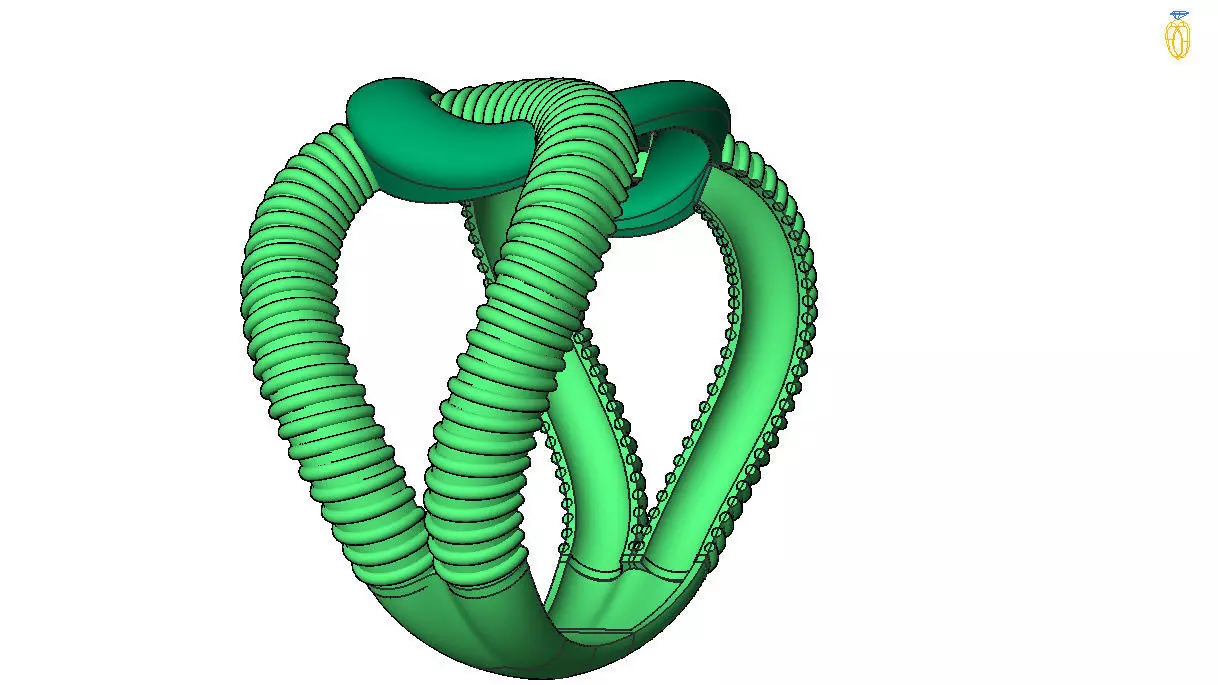  Twist Rope Knot Ring  3D print model_7