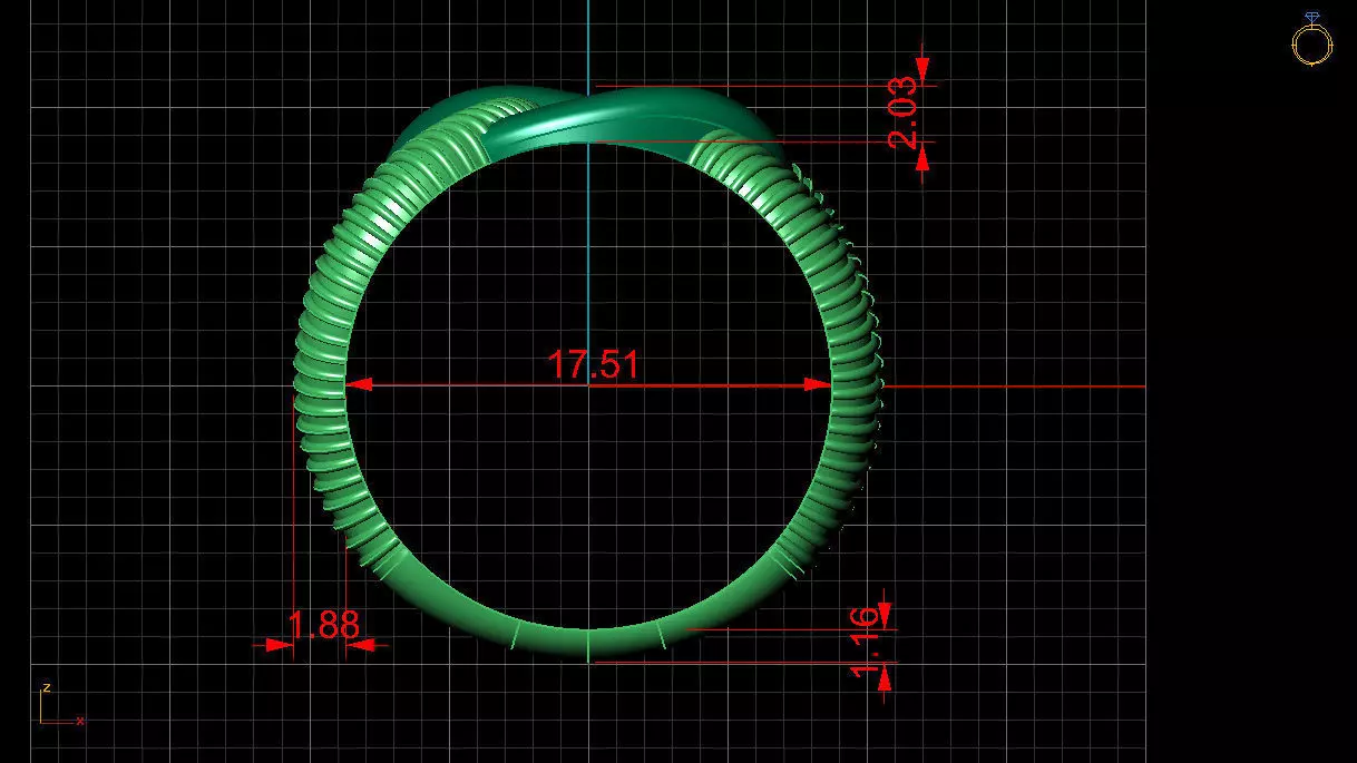  Twist Rope Knot Ring  3D print model_9