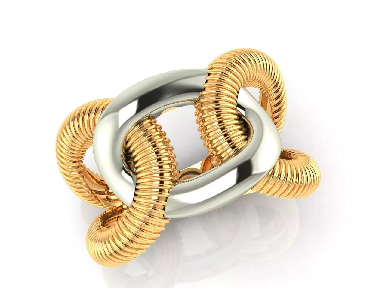  Twist Rope Knot Ring  3D print model_5