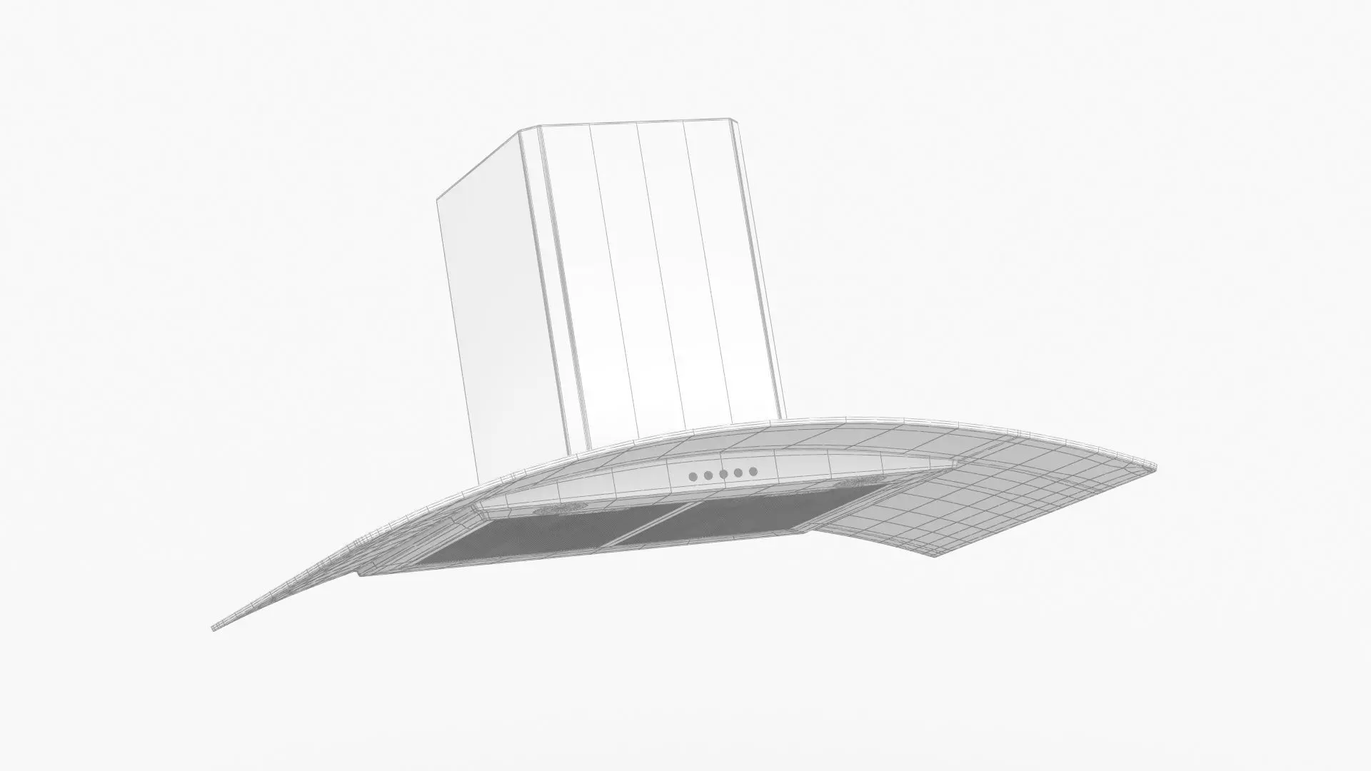 Omega Curve Glass Canopy Rangehood 3D model_2