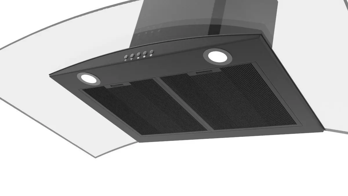 Omega Curve Glass Canopy Rangehood 3D model_12