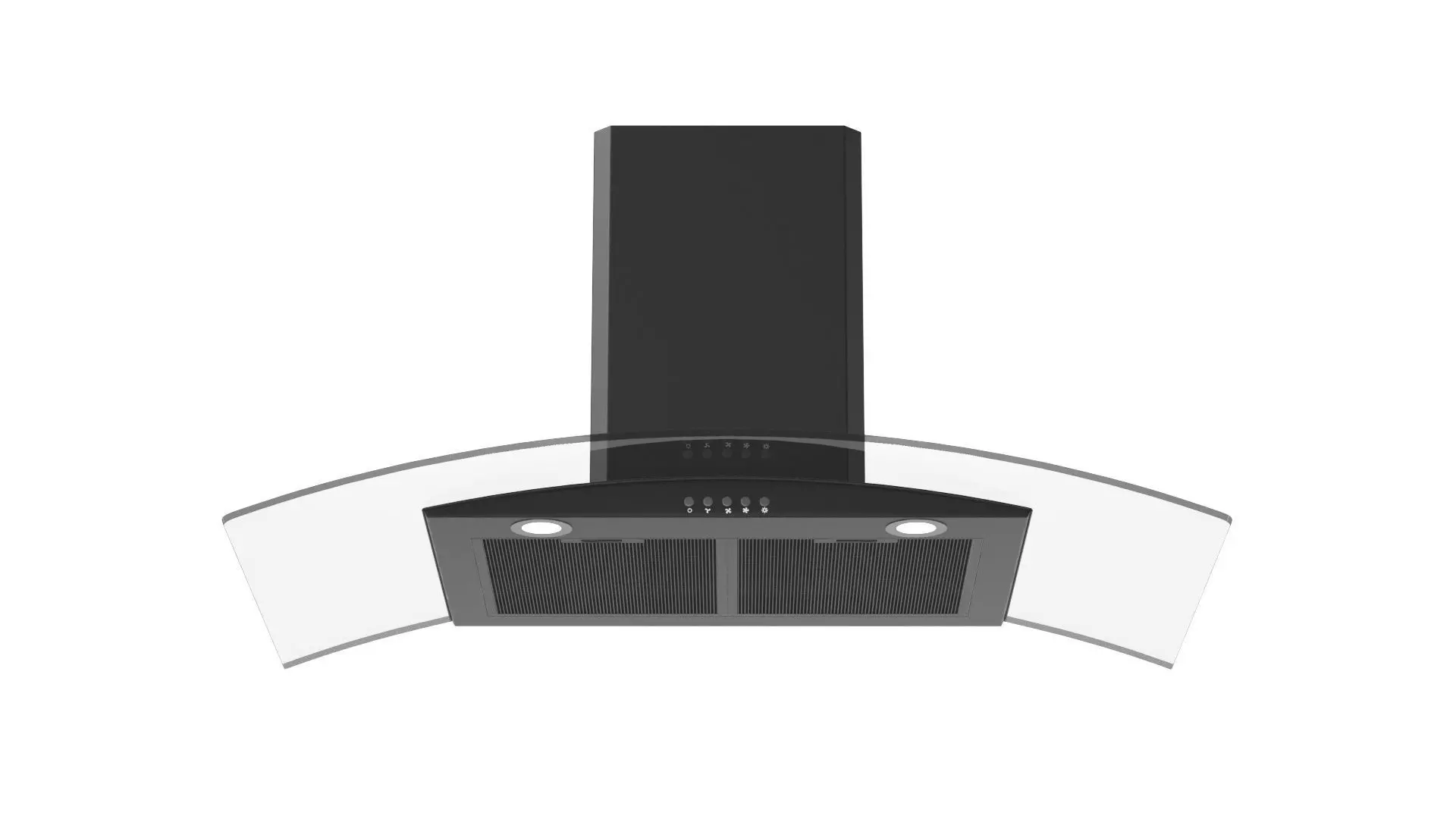 Omega Curve Glass Canopy Rangehood 3D model_8