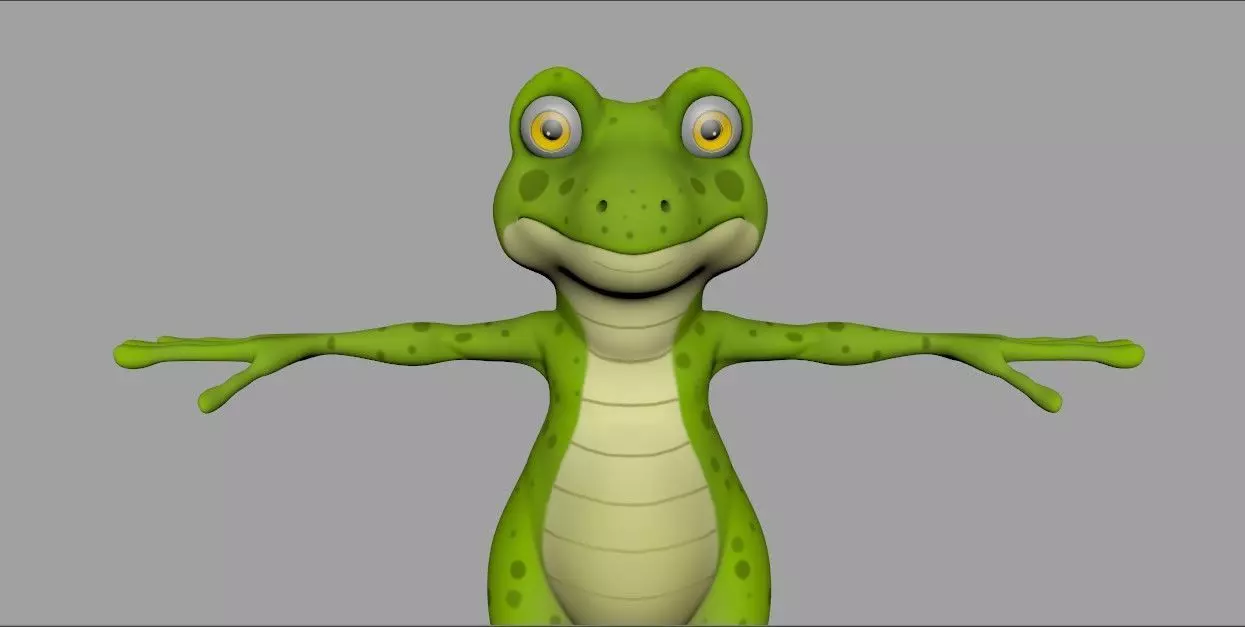 3D Toon Frog Model Stylized Character Design Low-poly 3D model_0