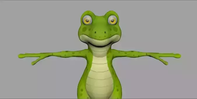 3D Toon Frog Model Stylized Character Design Low-poly 3D model