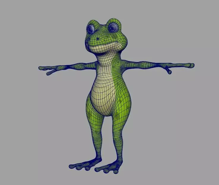 3D Toon Frog Model Stylized Character Design Low-poly 3D model_2