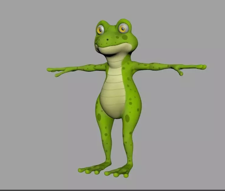 3D Toon Frog Model Stylized Character Design Low-poly 3D model_3