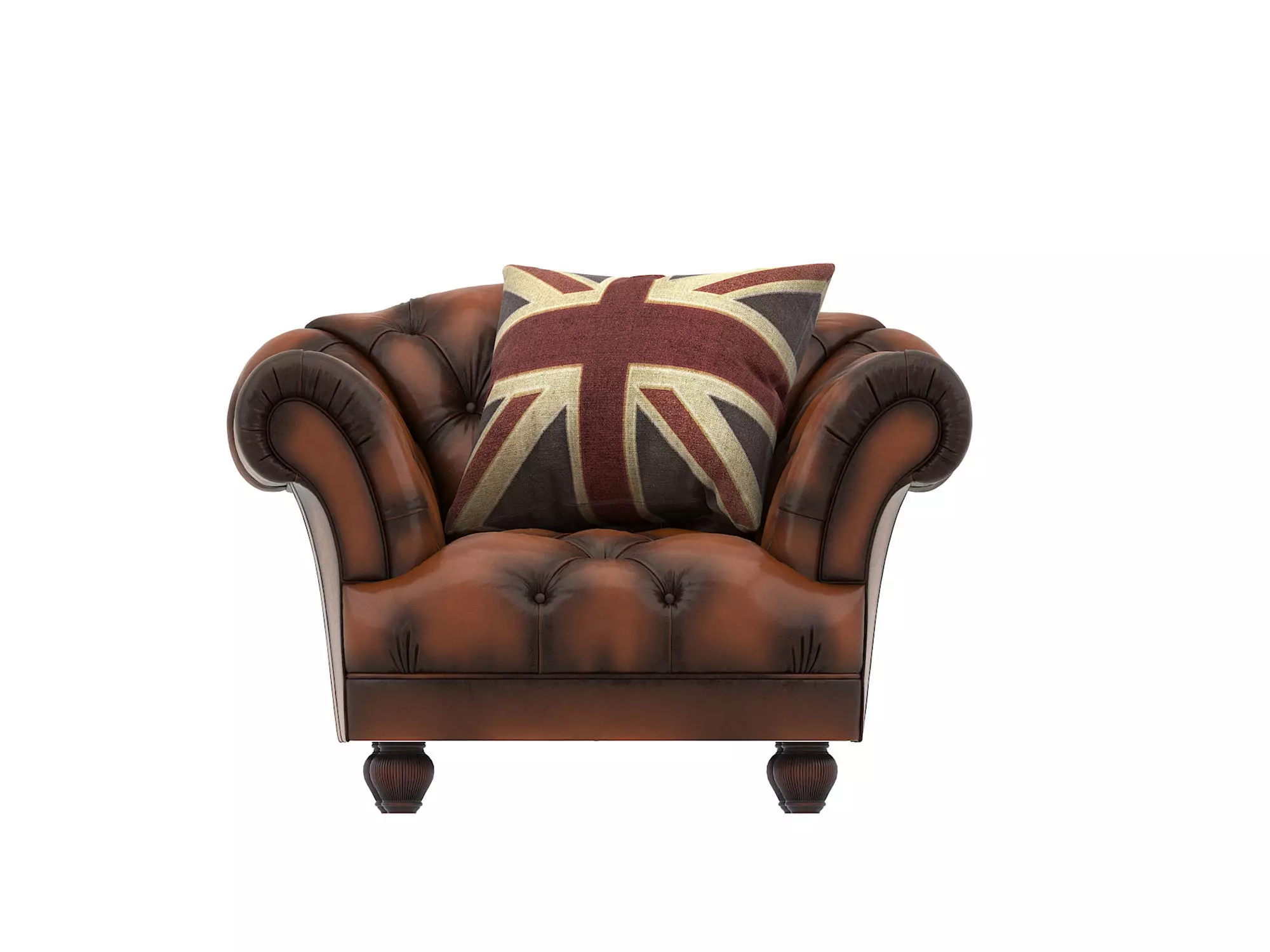 European Style Coffee Table and Armchair 3D model_5