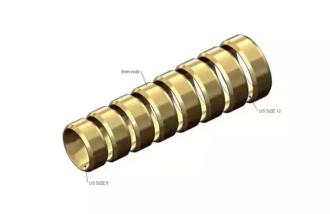 8mm wide flat chamfered comfort fit wedding band US sizes 5to12 