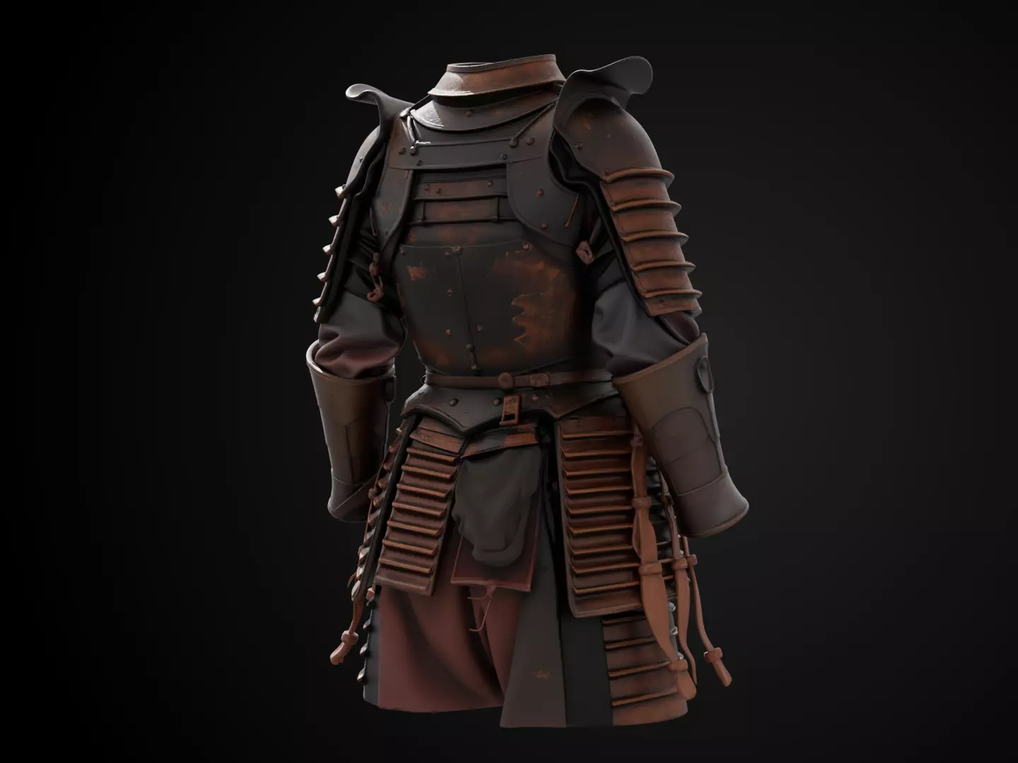 Stylized Samurai Armor - Ronin Battle 3D print model_5