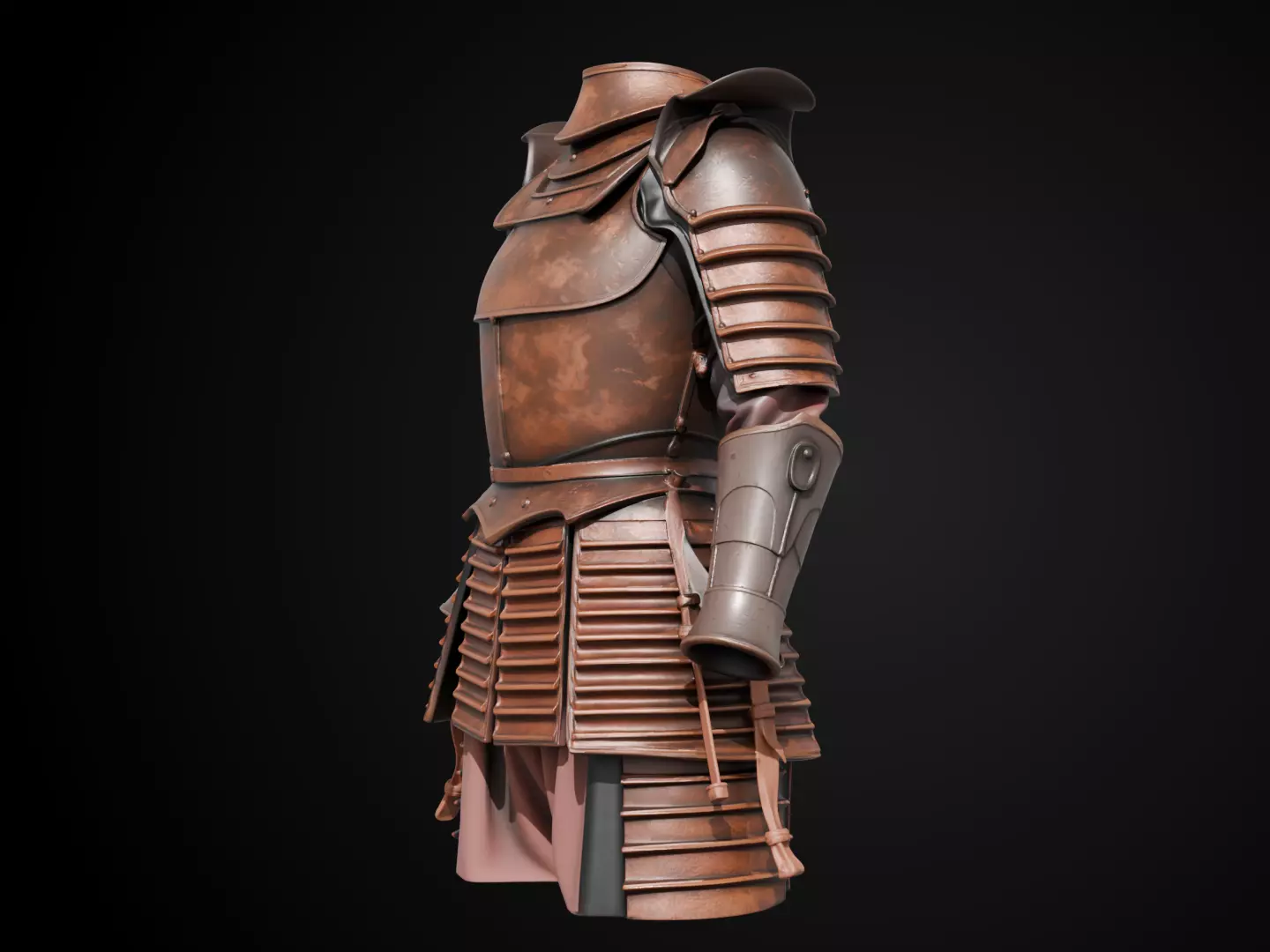 Stylized Samurai Armor - Ronin Battle 3D print model_10