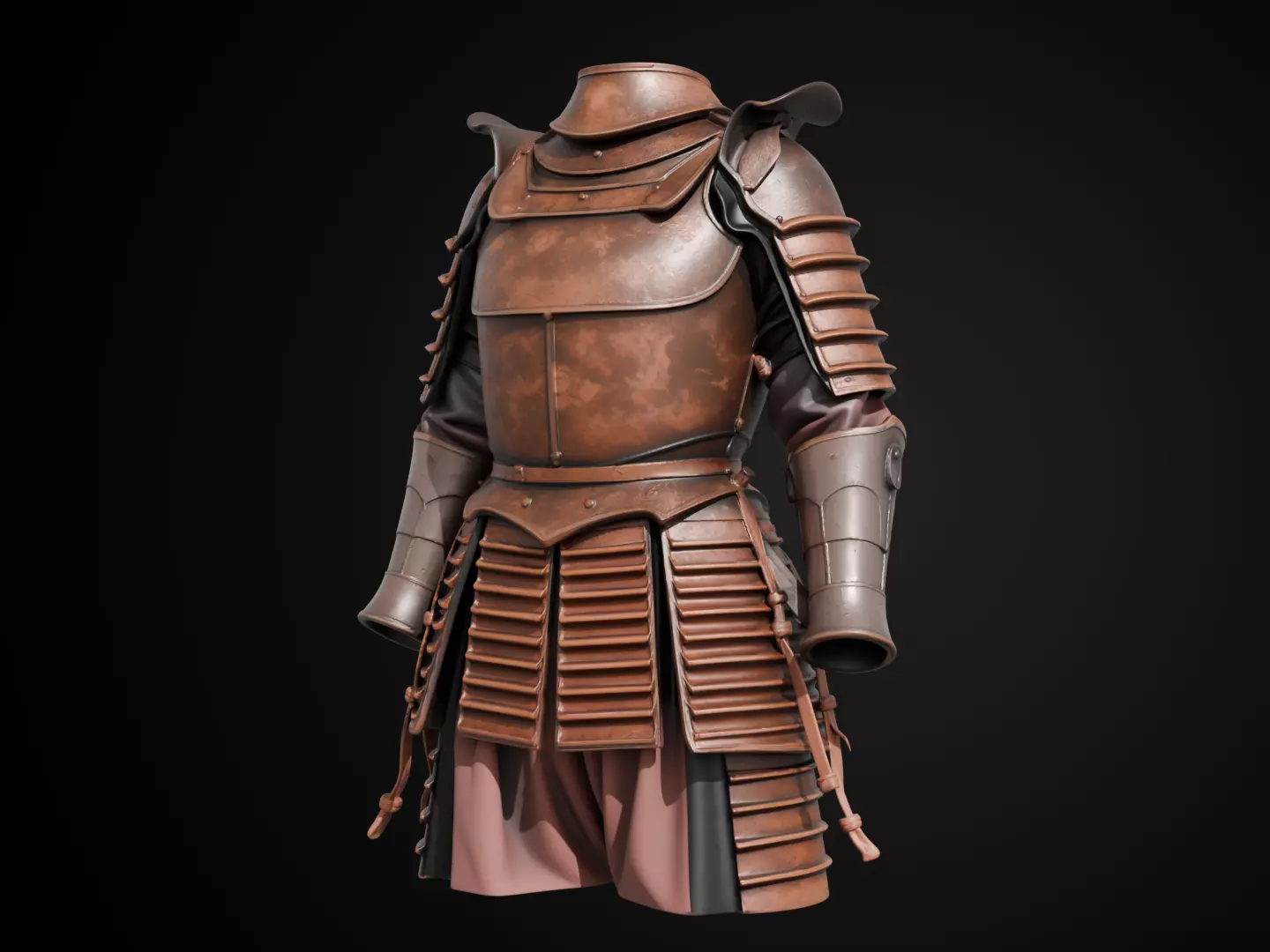 Stylized Samurai Armor - Ronin Battle 3D print model_11