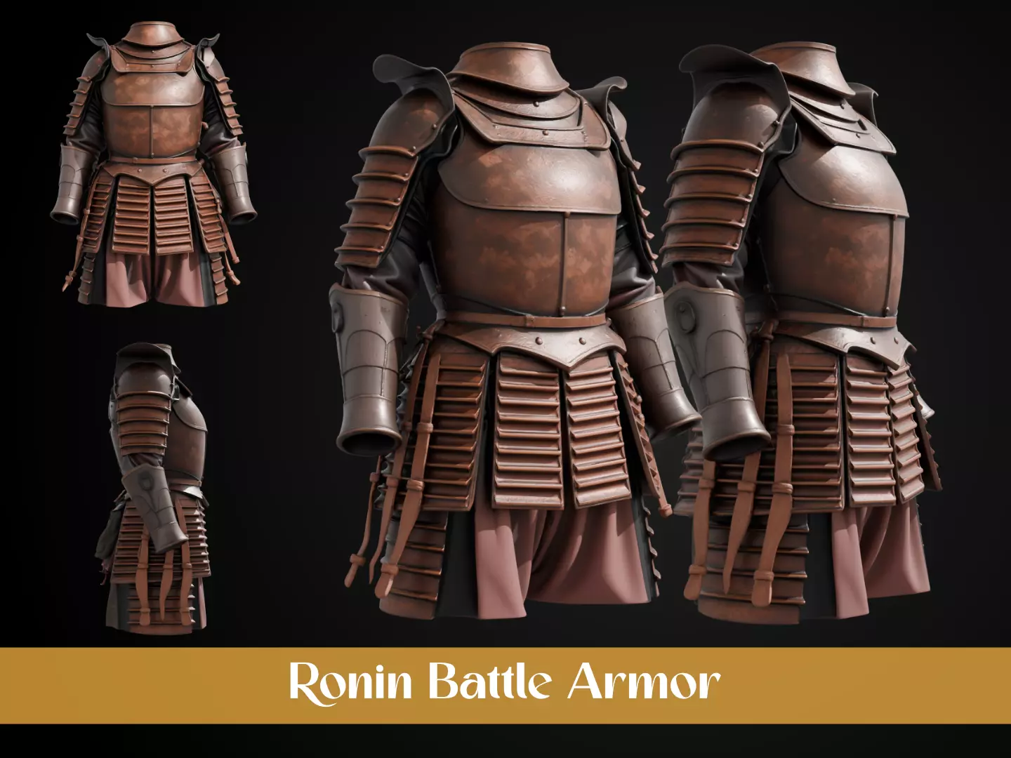 Stylized Samurai Armor - Ronin Battle 3D print model_0