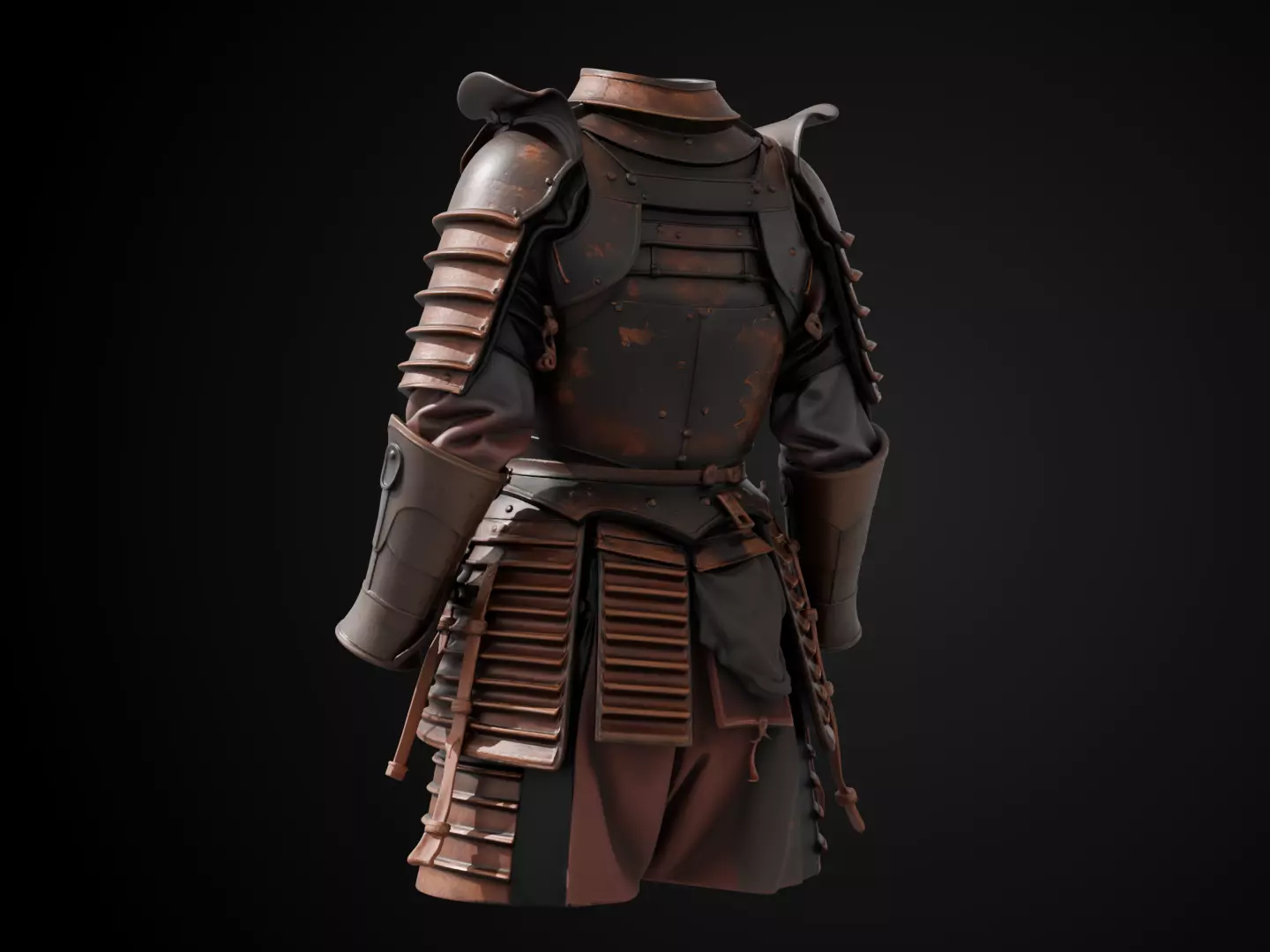 Stylized Samurai Armor - Ronin Battle 3D print model_7