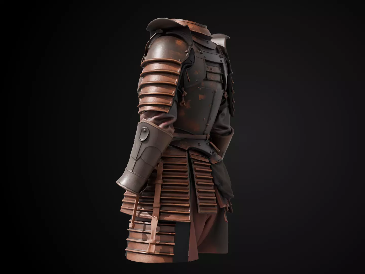 Stylized Samurai Armor - Ronin Battle 3D print model_8