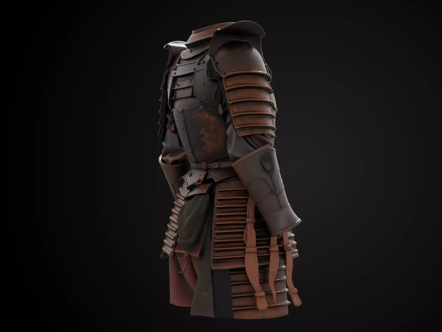 Stylized Samurai Armor - Ronin Battle 3D print model_4