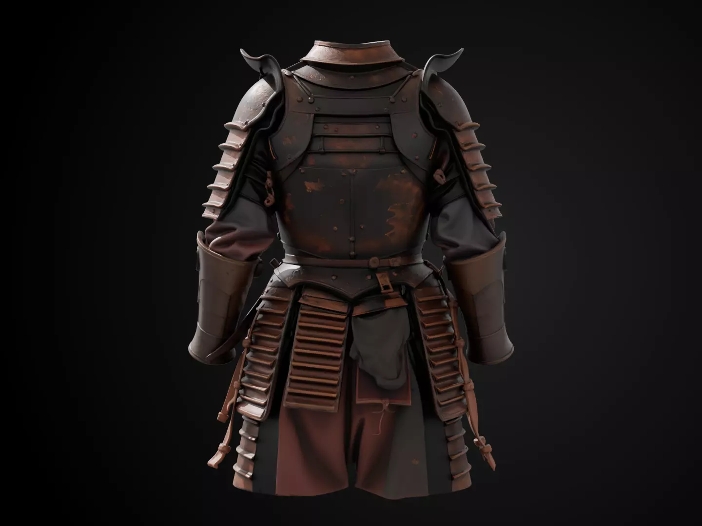 Stylized Samurai Armor - Ronin Battle 3D print model_6