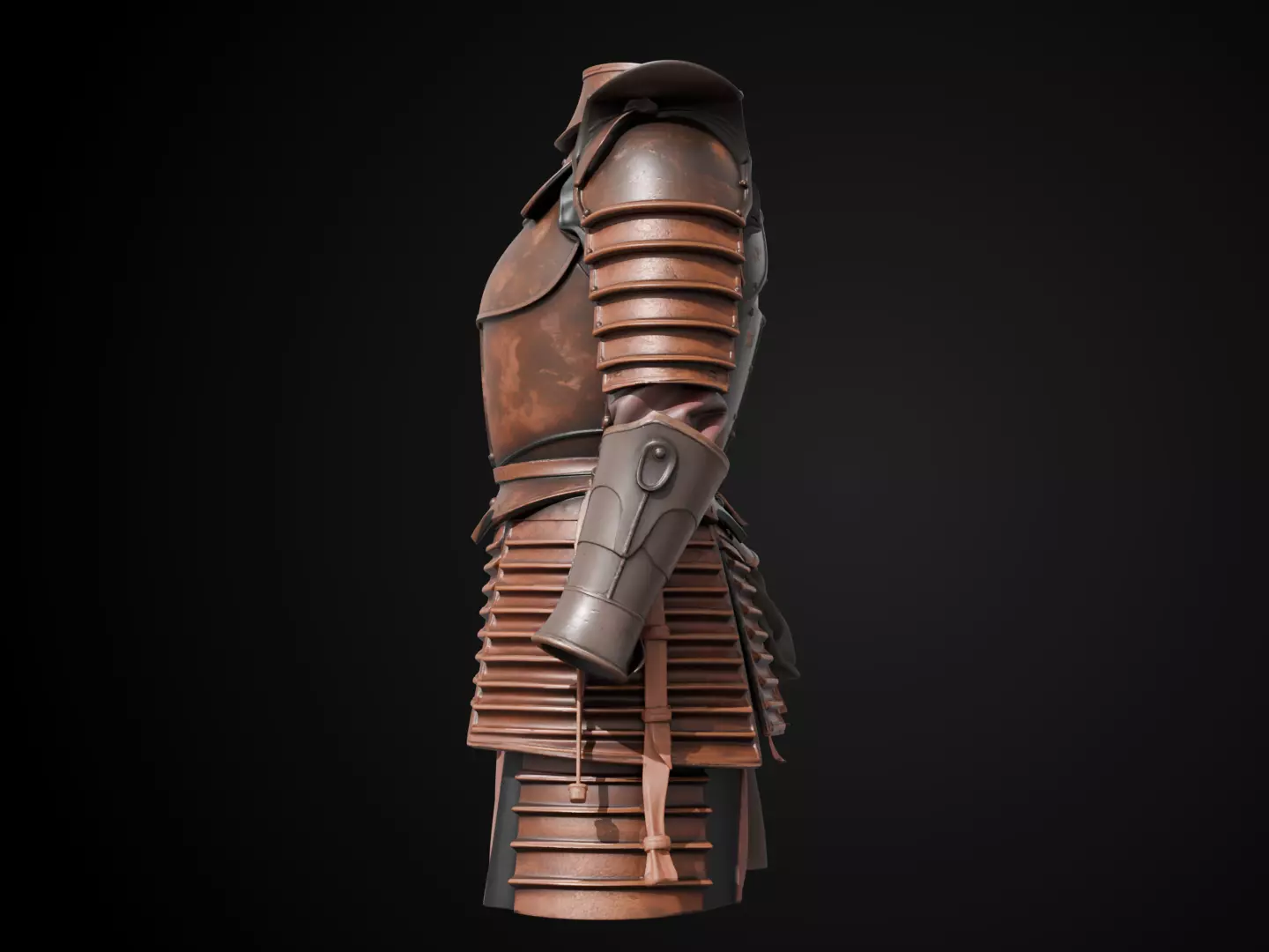 Stylized Samurai Armor - Ronin Battle 3D print model_9