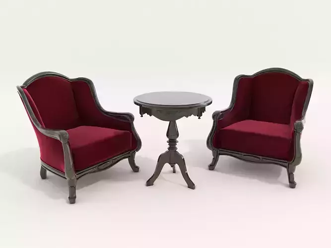 European Style Coffee Table and Armchair 3