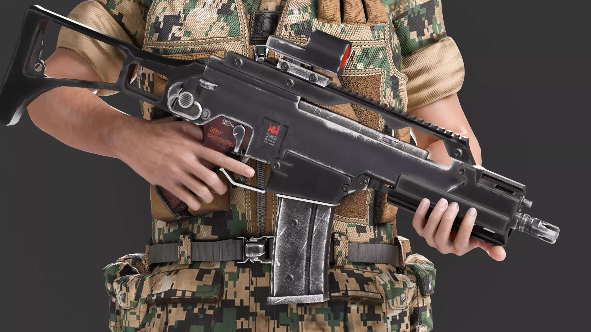 Military Game Ready Character Low-poly 3D model_34