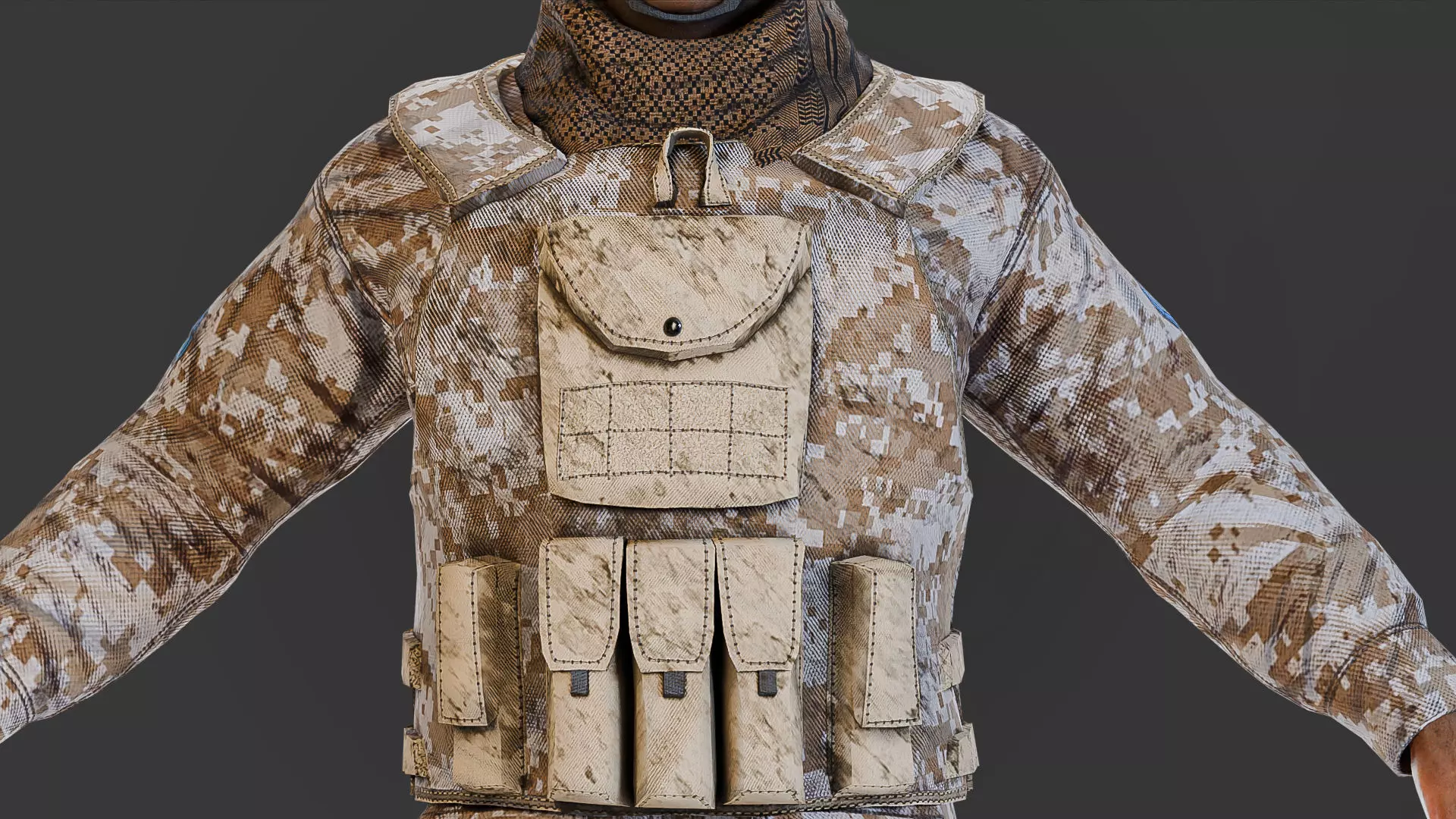 Military Game Ready Character Low-poly 3D model_14