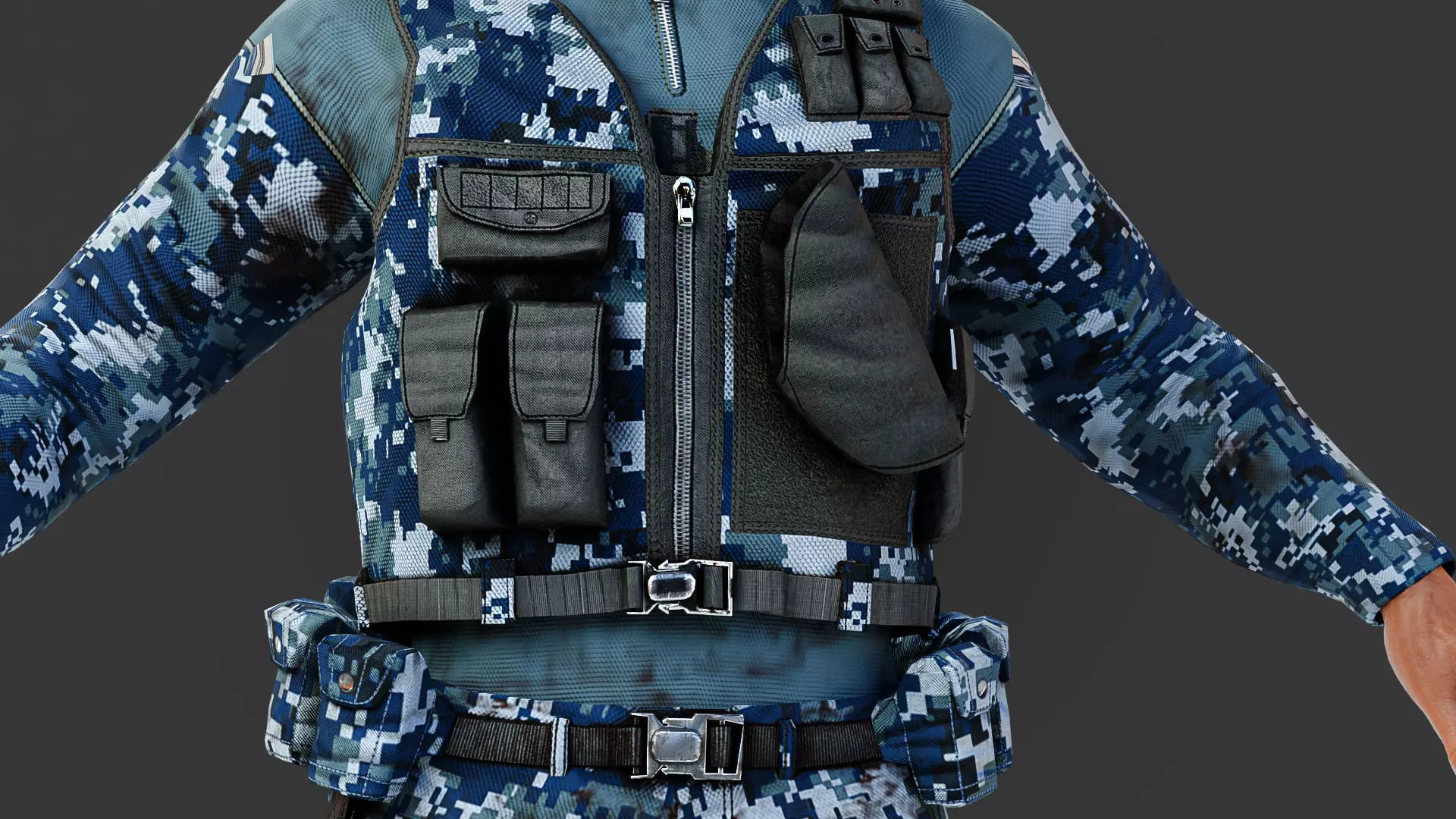Military Game Ready Character Low-poly 3D model_3