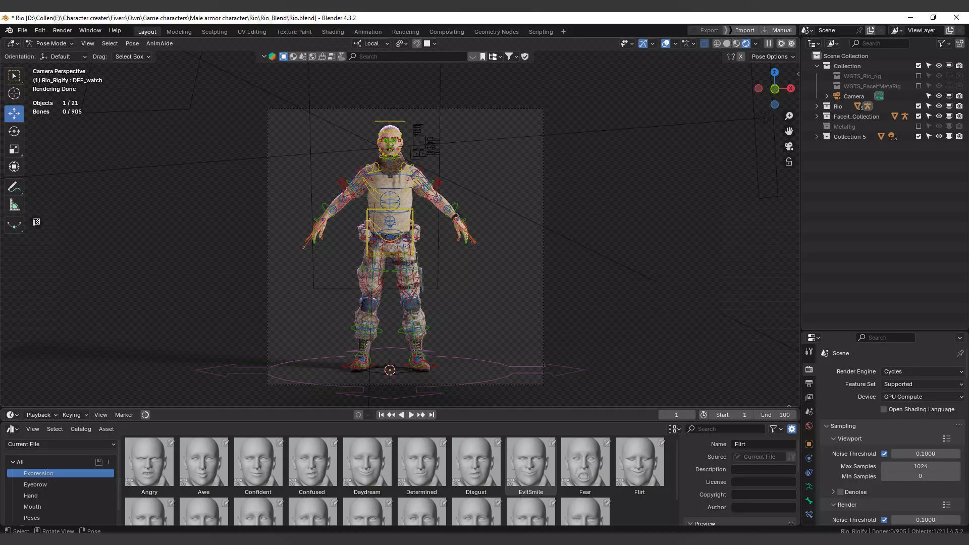 Military Game Ready Character Low-poly 3D model_27